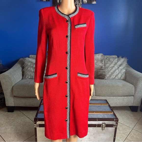 Leslie Fay Dresses & Skirts - LESLIE FAY Dress Red Sweater Size 6 Vintage